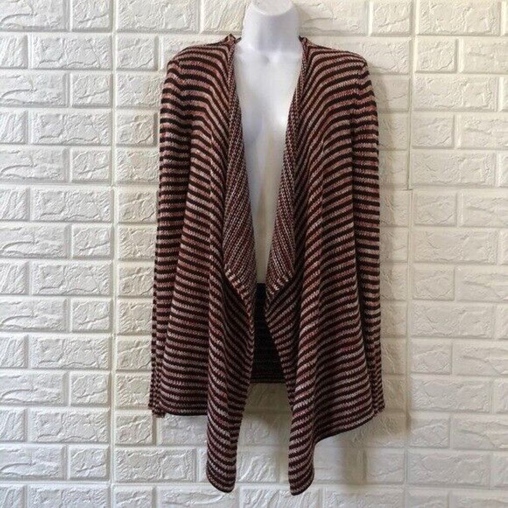 Volcom Waterfall Rust Black Striped Open Front Ca… - image 2